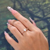 Pear Shaped Vintage Lad Moissanite Engagement Ring Beaded Promise Ring